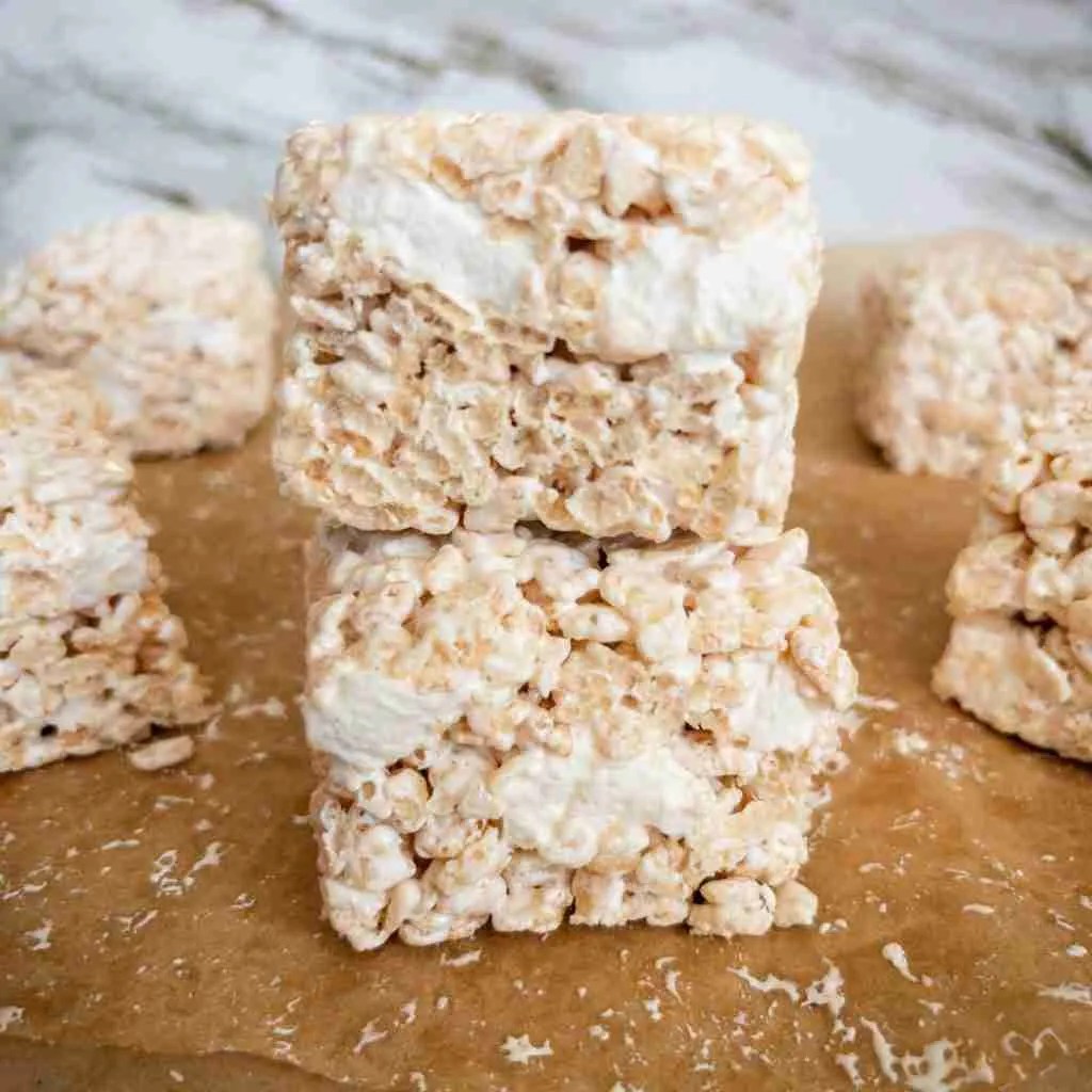 Rice Krispie Treats with Marshmallow Fluff Extra Chewy!