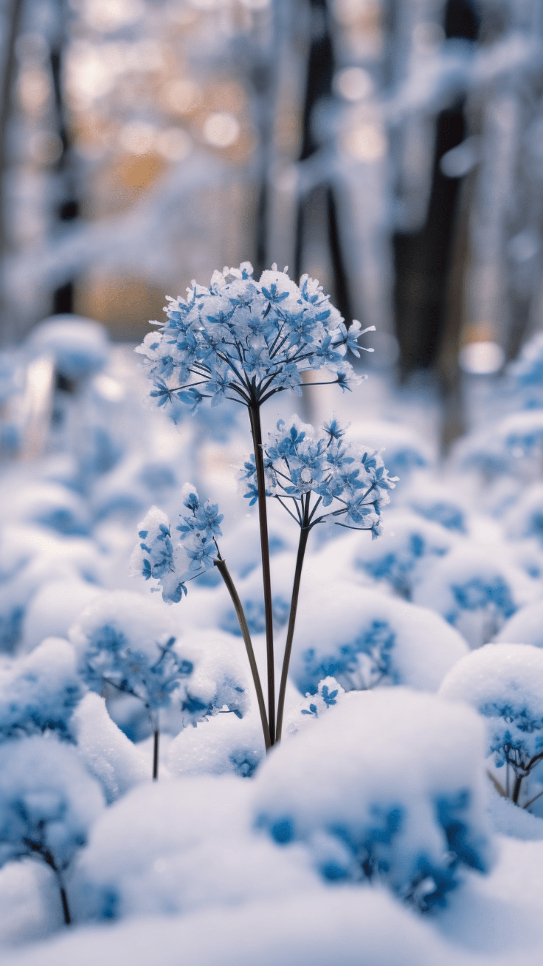 20+ Beautiful Flowers in Snow Mobile & iPhone Wallpaper [Full HD]