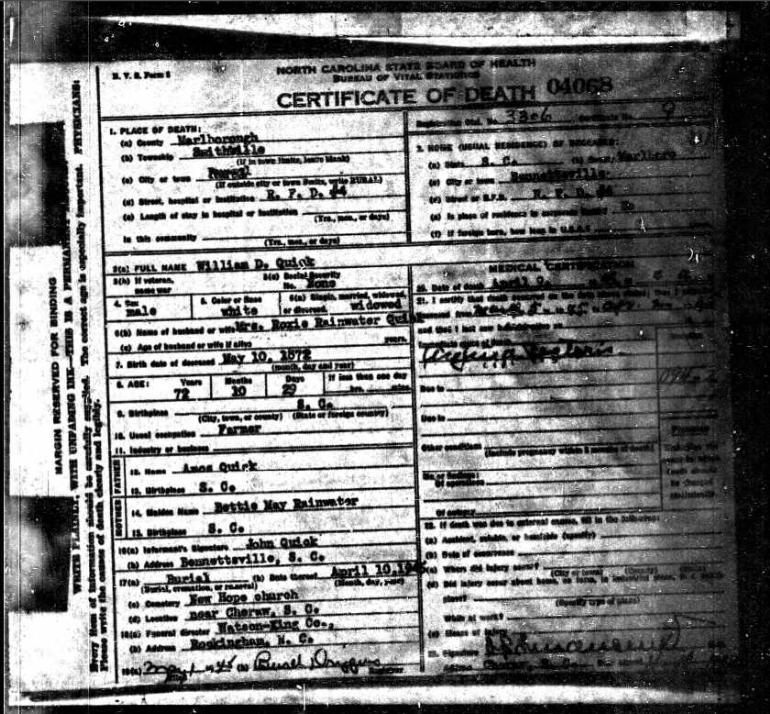 Rainwater Genealogy Source Documents