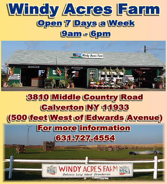 Windy Acres Farm Calverton NY 631.727.4554