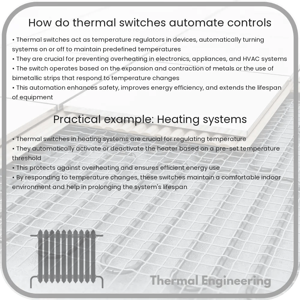 How do thermal switches automate controls