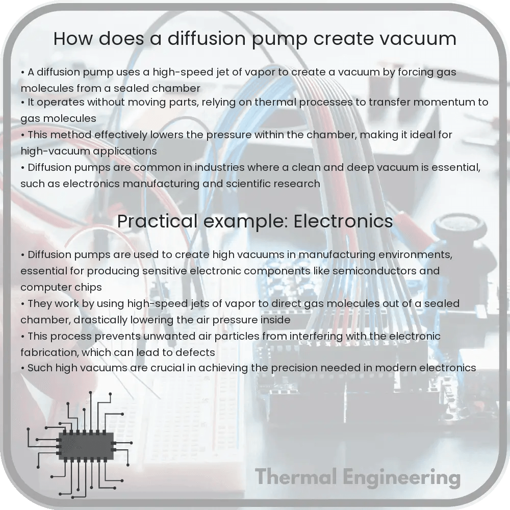 How does a diffusion pump create vacuum