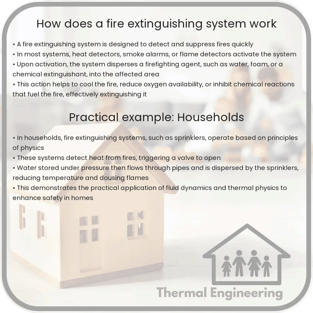 How does a fire extinguishing system work