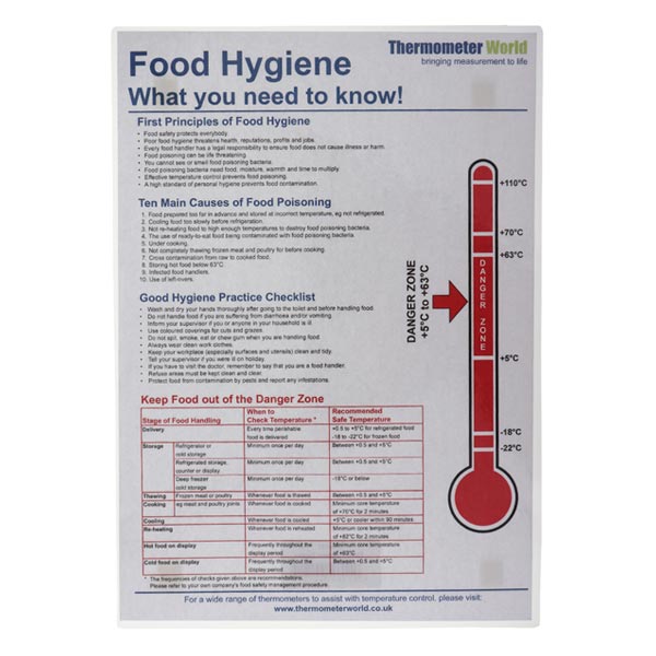 Food Hygiene Poster Thermometer World