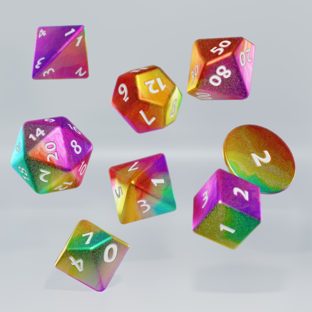Iridescent Rainbow Dice Set The Rollsmith