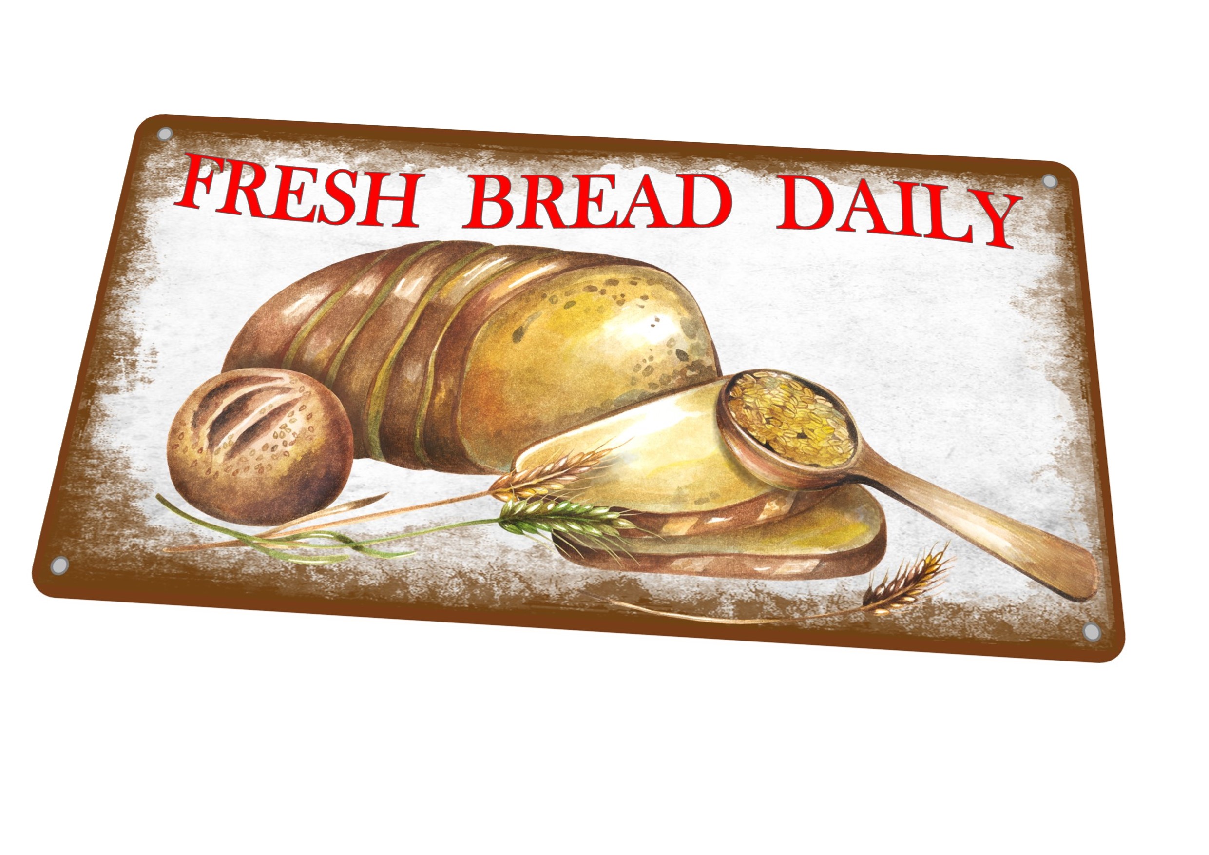 Fresh Bread Bakery Metal Sign Modern Print Made To Look Aged & Vintage