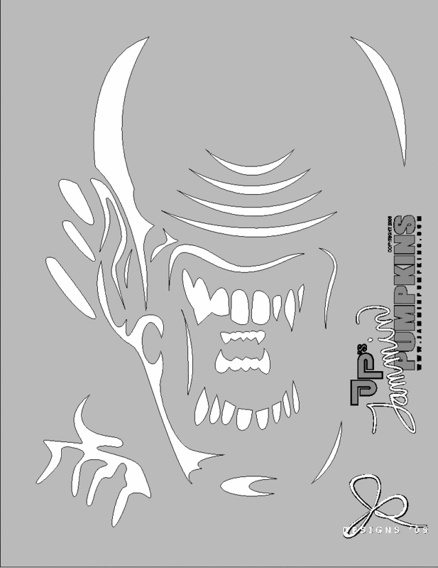 Printable Alien Pumpkin Stencil