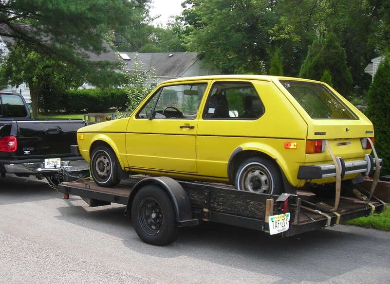 Transporting A Yellow VW Rabbit The Rusty Rabbit