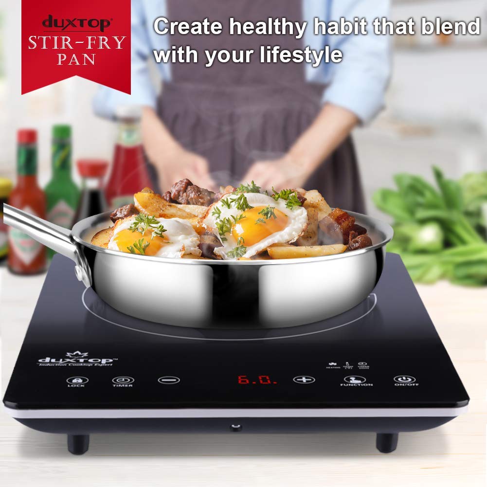 Duxtop WholeClad TriPly Stainless Steel StirFry Pan Kitchen