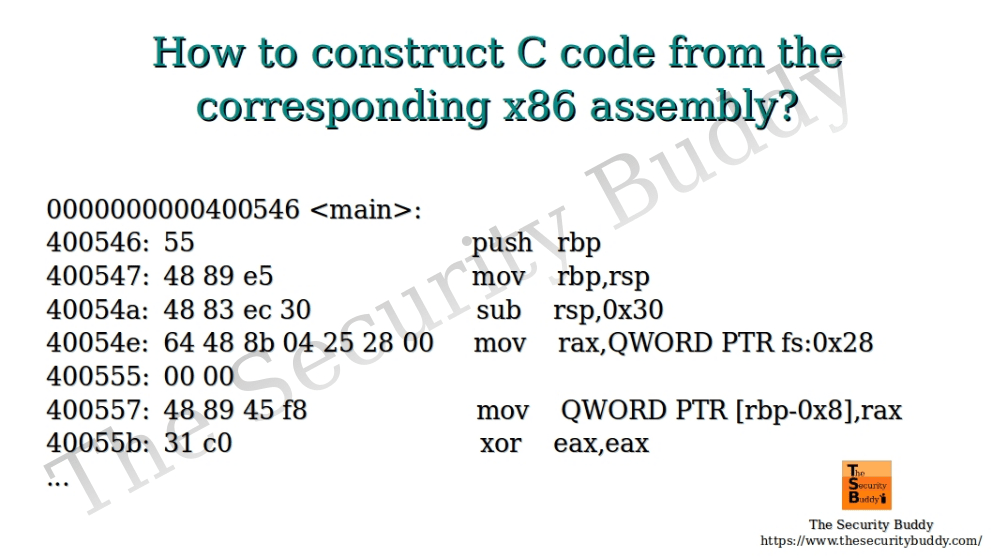 Exercise 3 Constructing C Code From x86 Assembly The Security Buddy