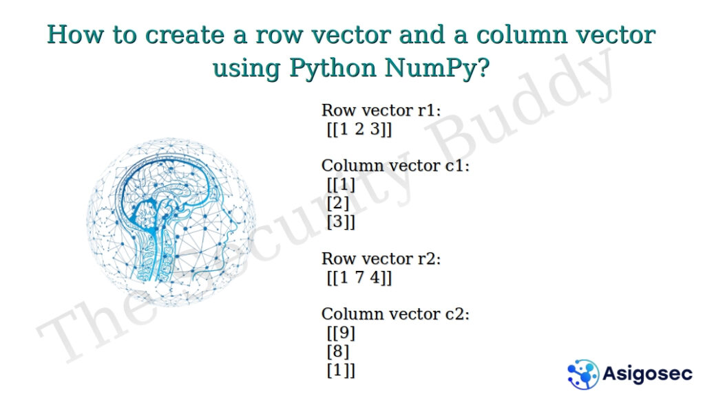 How to create a row vector and a column vector using Python NumPy