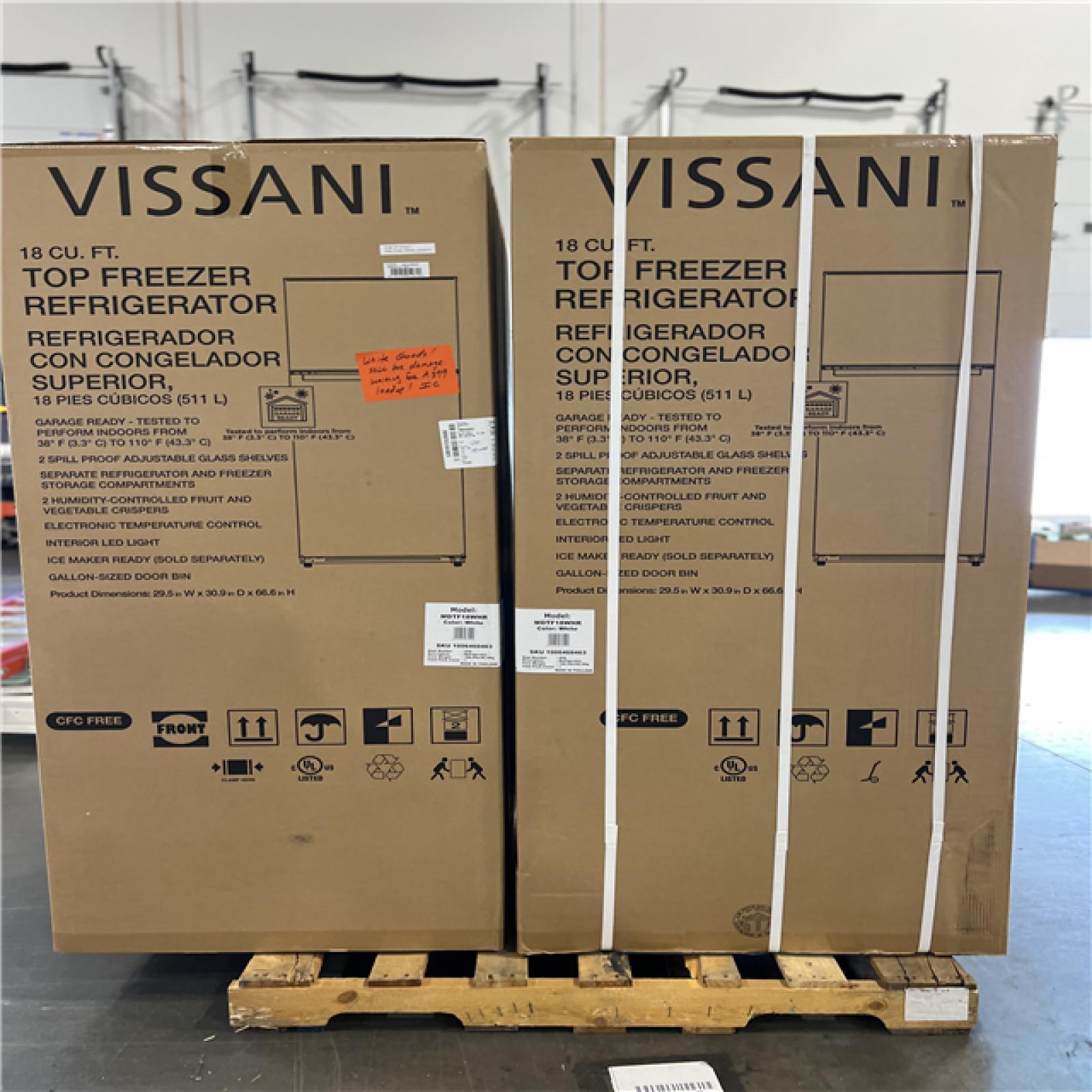 DALLAS LOCATION ASIS Vissani 18 cu. ft. Top Freezer Refrigerator
