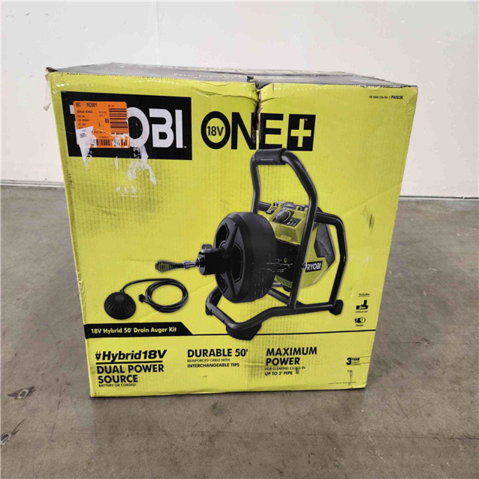 Phoenix Location NEW RYOBI ONE+ 18V Hybrid Drain Auger Kit with 50 ft