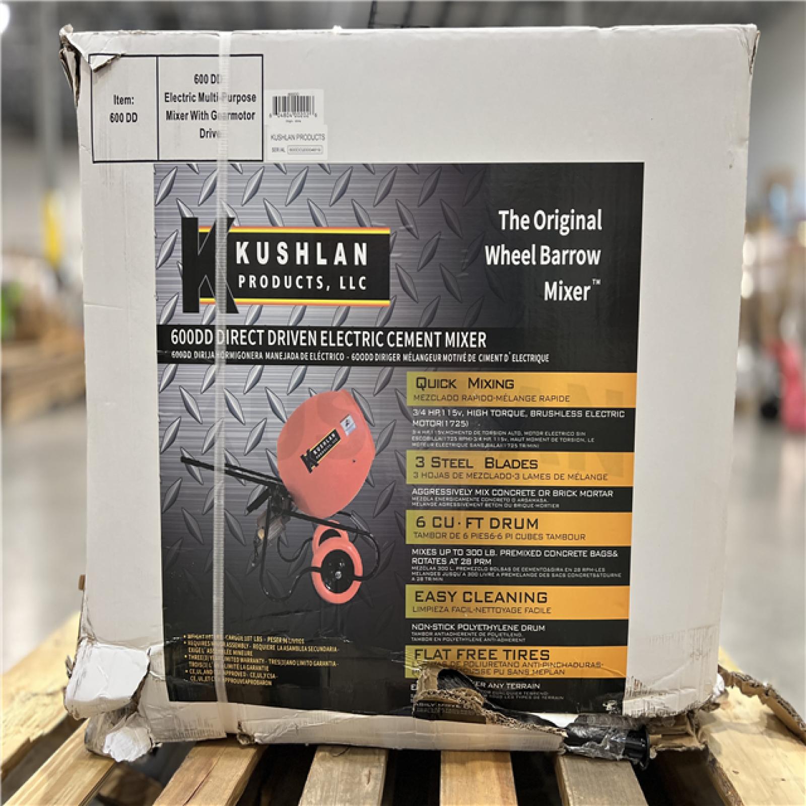 DALLAS LOCATION - KUSHLAN PRODUCTS 600DD Wheelbarrow Cement Mixer