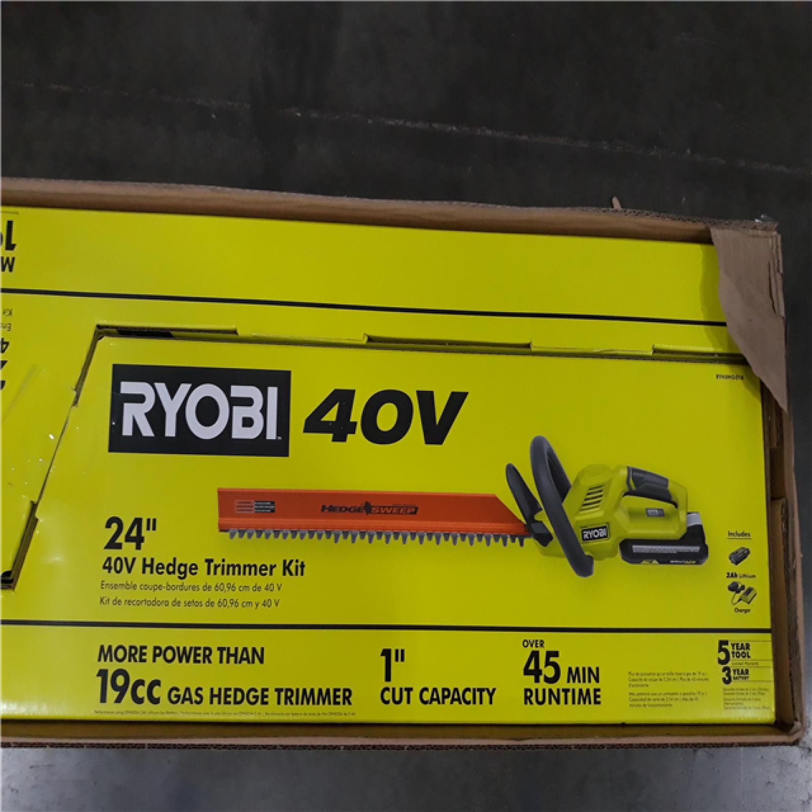 California NEW Ryobi 40V Hedge Trimmer Kit 24" (2 Boxes)