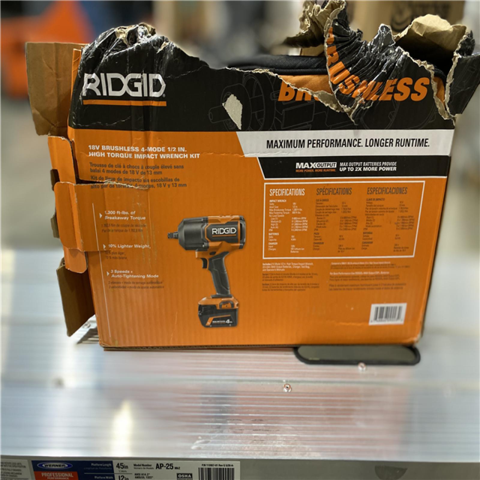NEW! -RIDGID 18V Brushless Cordless 4-Mode 1/2 in. High-Torque Impact