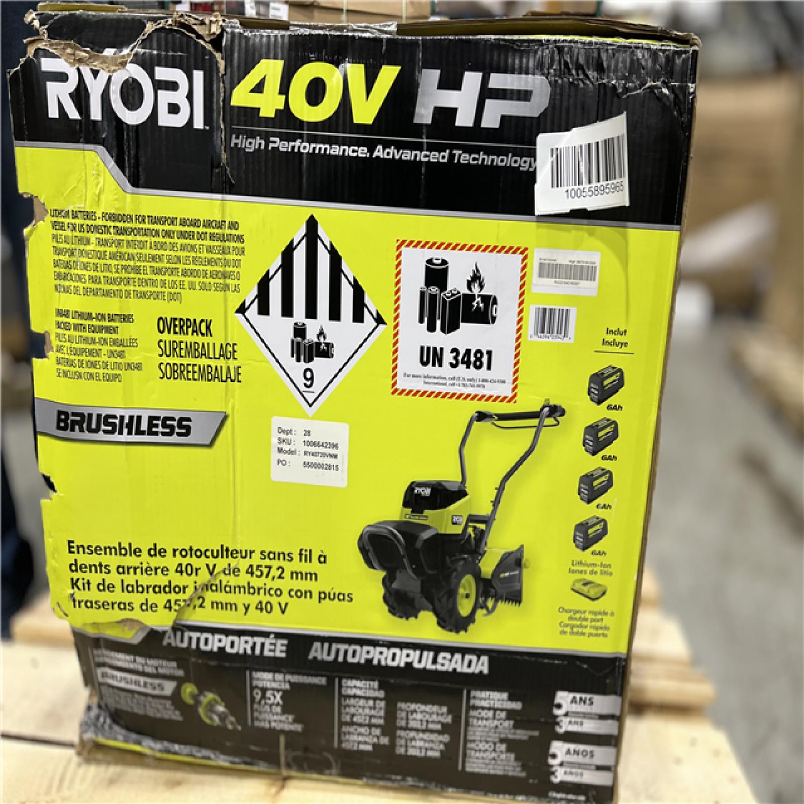 DALLAS LOCATION - RYOBI 40V HP Brushless 18 in. Battery Powered Rear