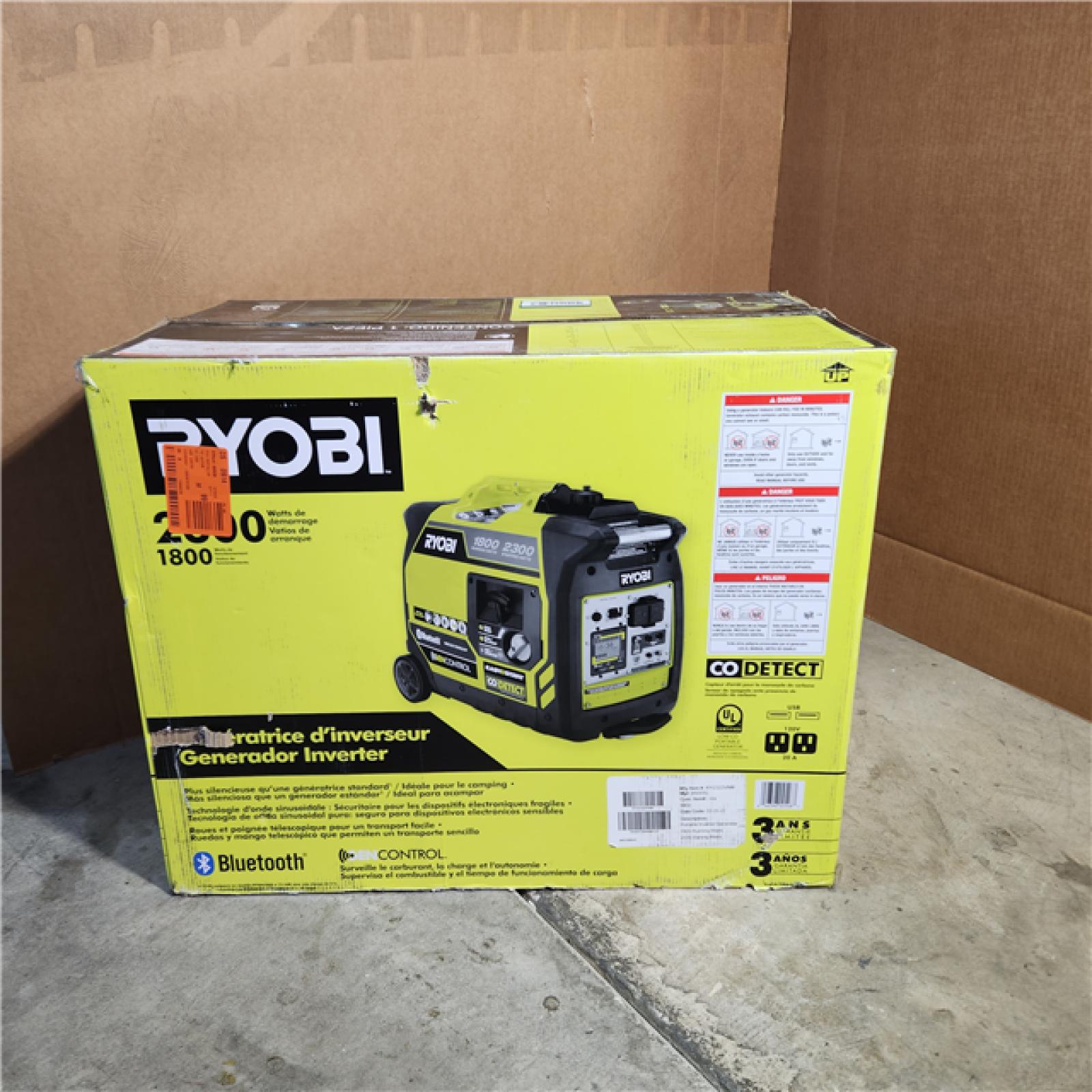Houston Location AS-IS RYOBI 2,300-Watt Recoil Start Bluetooth Super