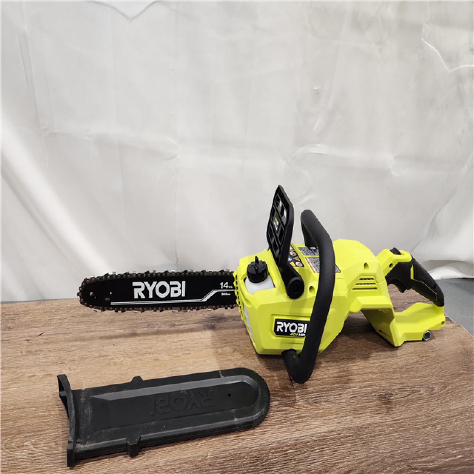 AS-IS RYOBI 40V HP Brushless 14 in. Battery Chainsaw with 4.0 Ah