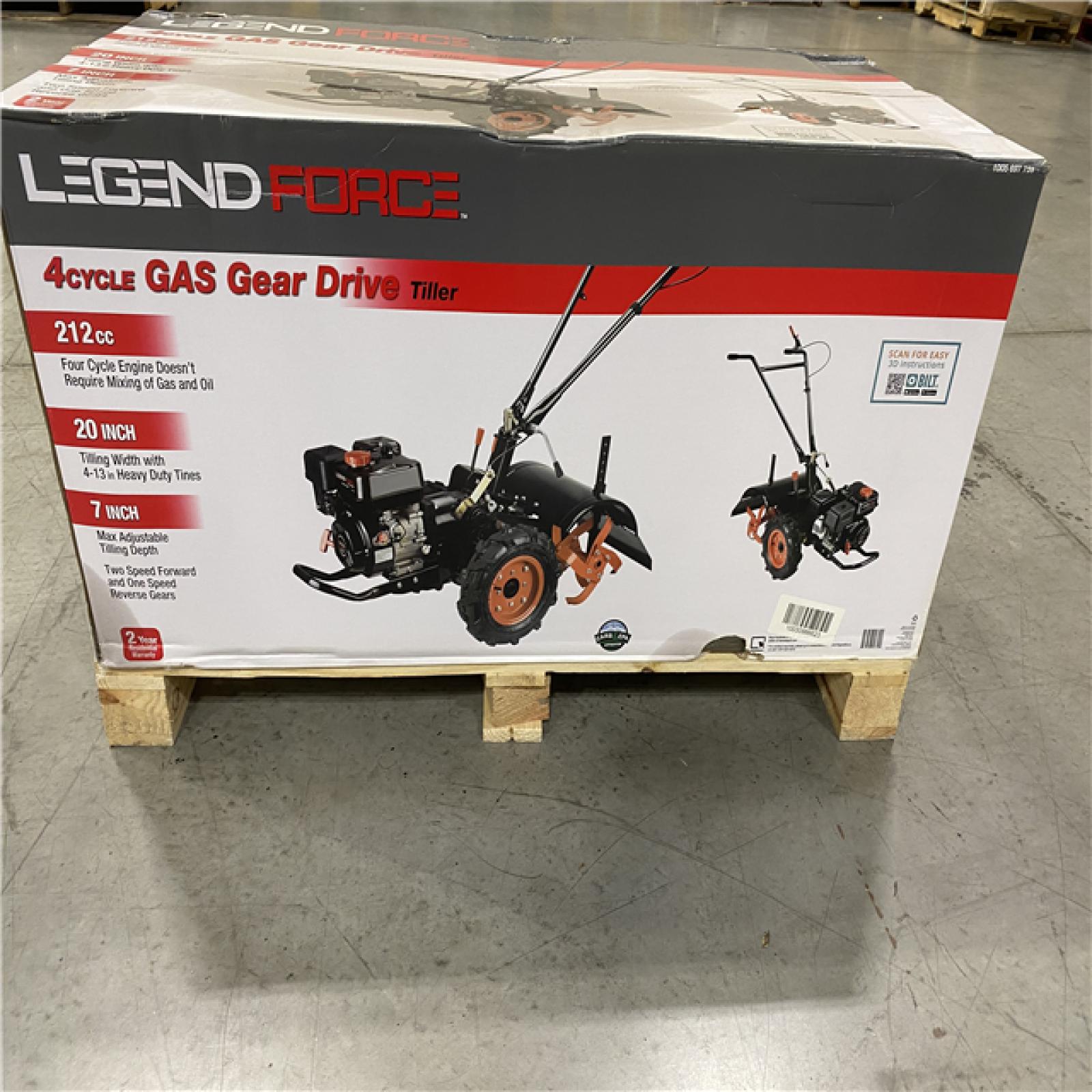 NEW! Legend Force 20 in. 212 Cc Gas Rear Tine Tiller, Forward/Reverse