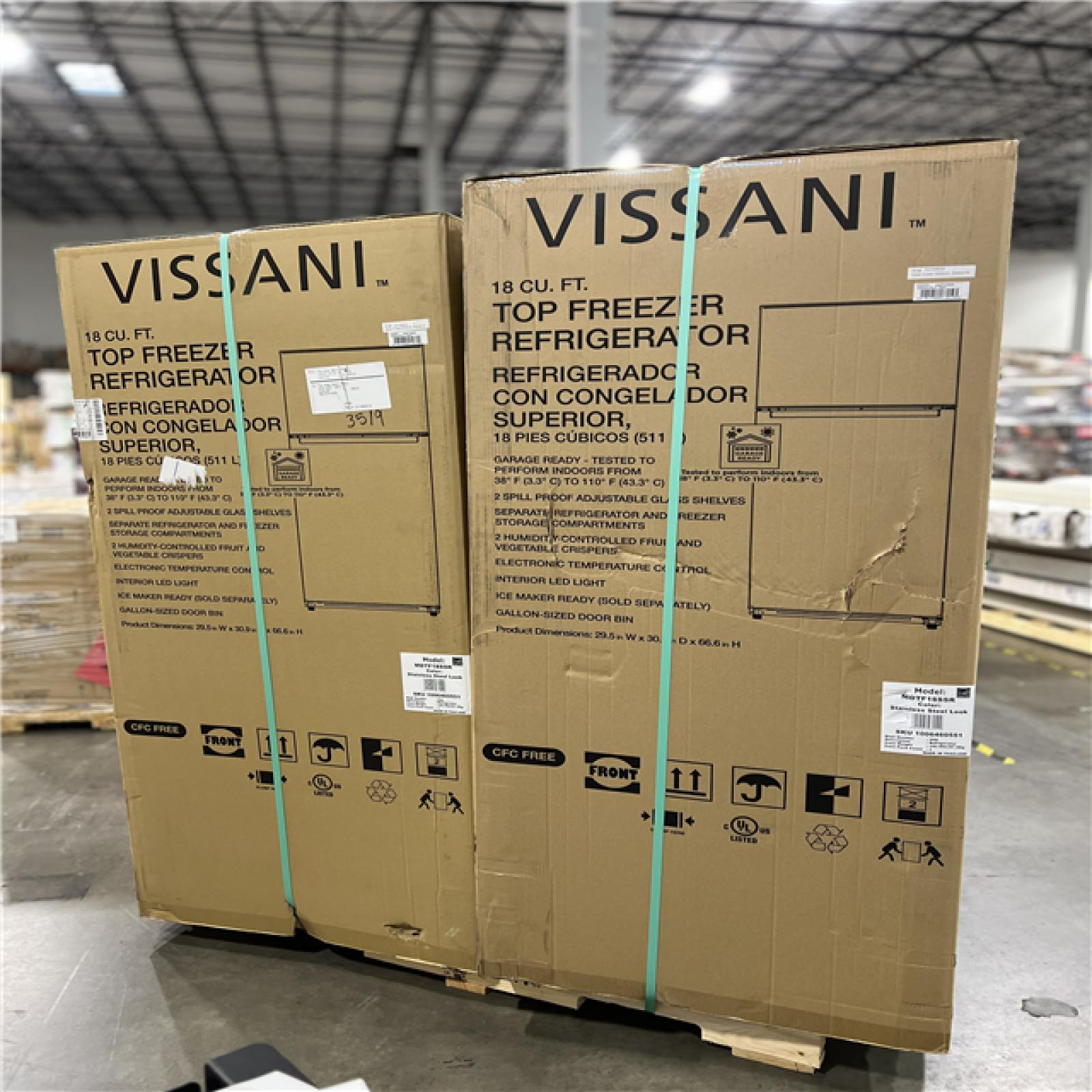 DALLAS LOCATION Vissani 18 cu. ft. Top Freezer Refrigerator in