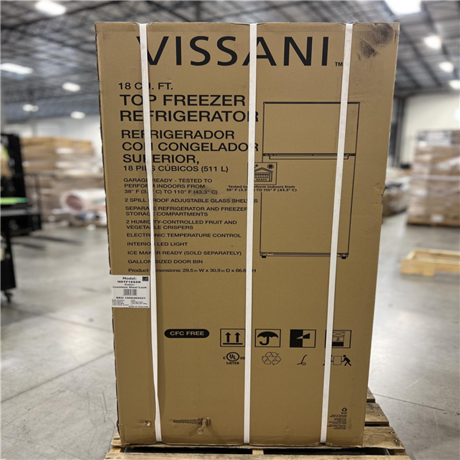 DALLAS LOCATION Vissani 18 cu. ft. Top Freezer Refrigerator in