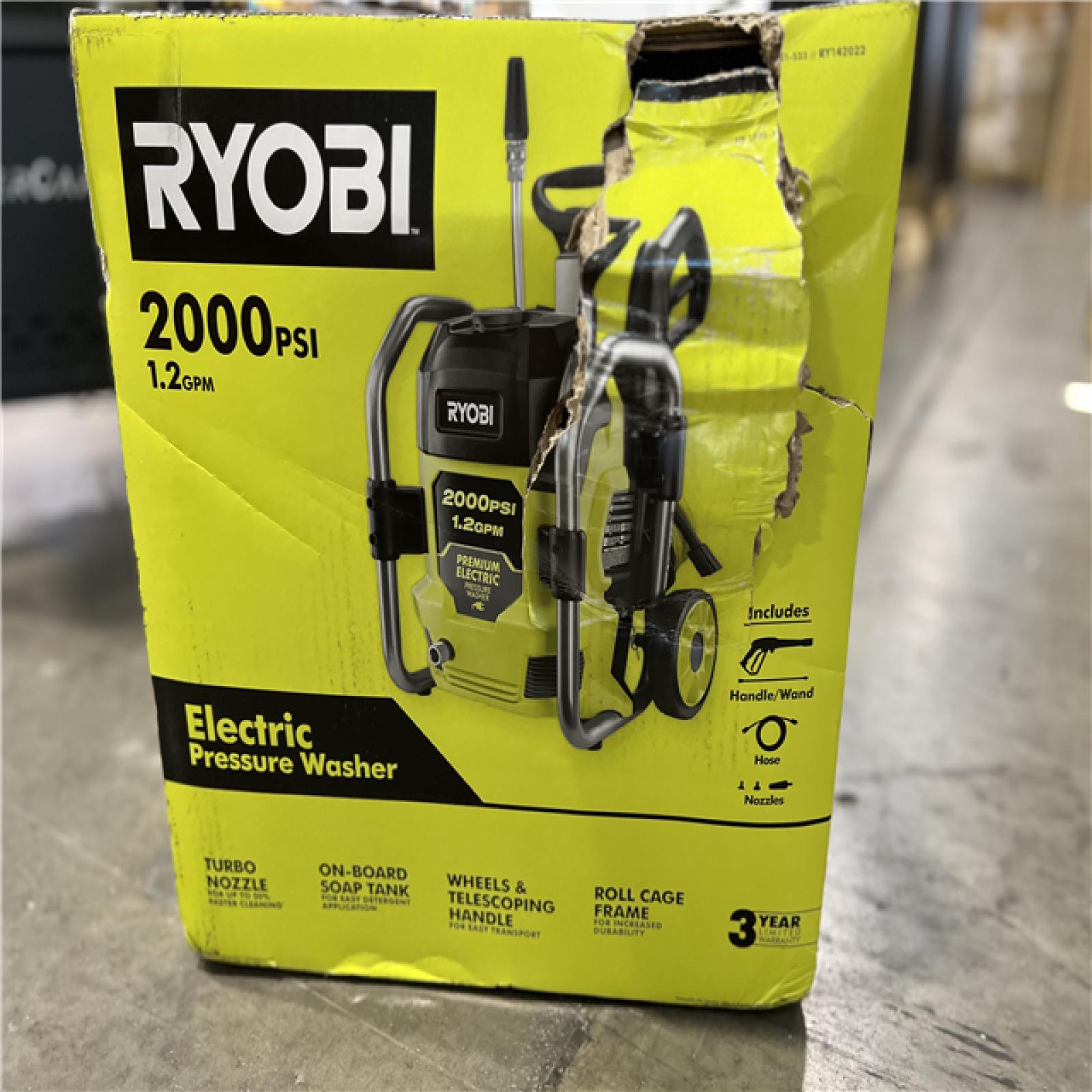 NEW! - RYOBI 2000 PSI 1.2 GPM Cold Water Corded Electric Pressure Washer