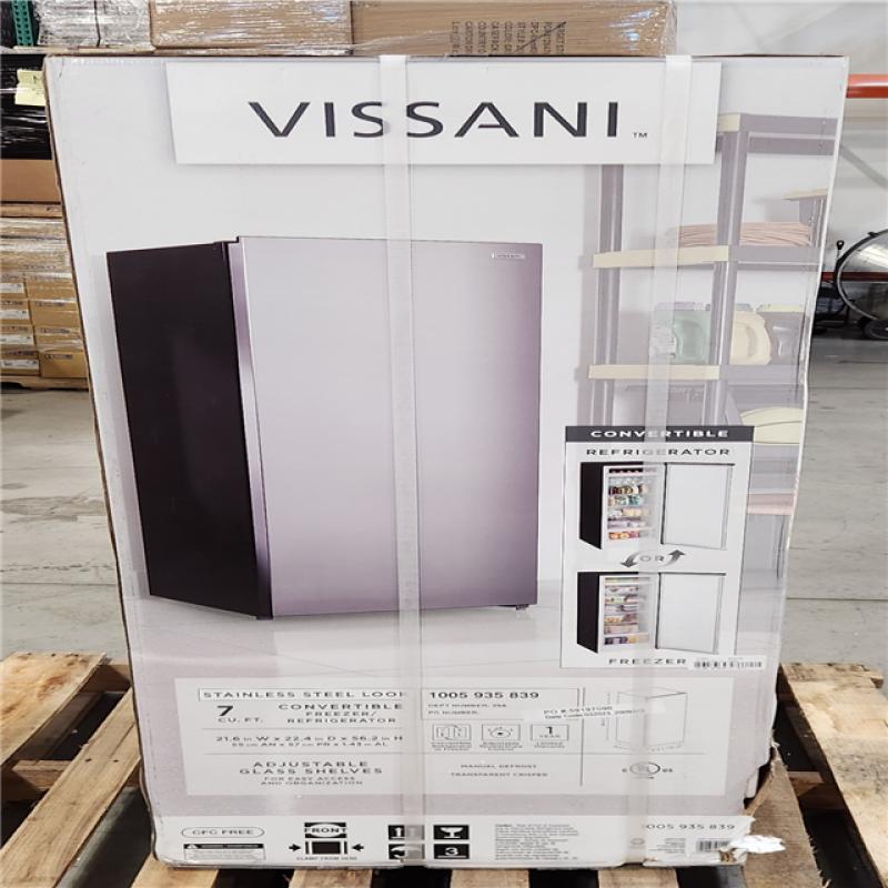 NEW Vissani 21.6 in. 7 Cu. Ft. Convertible Upright Freezer/Refrigerator