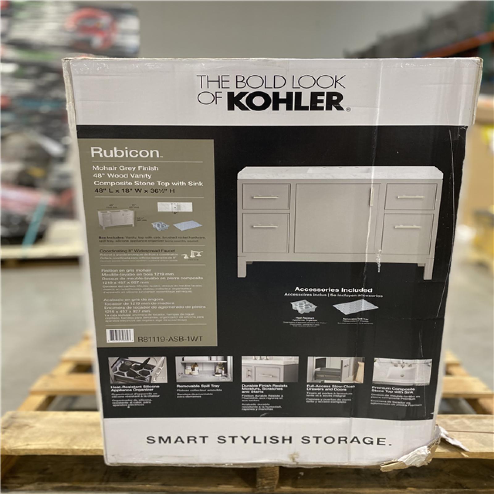 DALLAS LOCATION KOHLER Rubicon 48 in. W x 22 in. D x 35 in. H Single