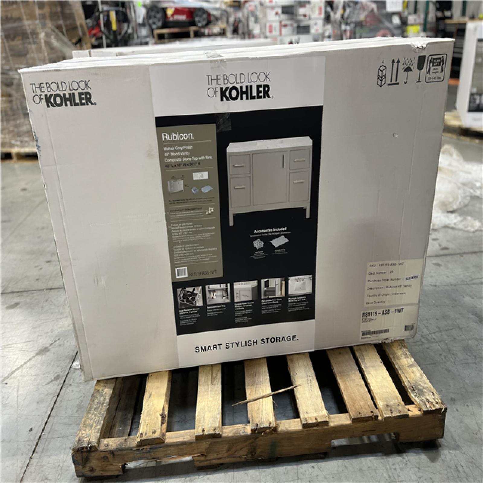 DALLAS LOCATION KOHLER Rubicon 48 in. W x 22 in. D x 35 in. H Single