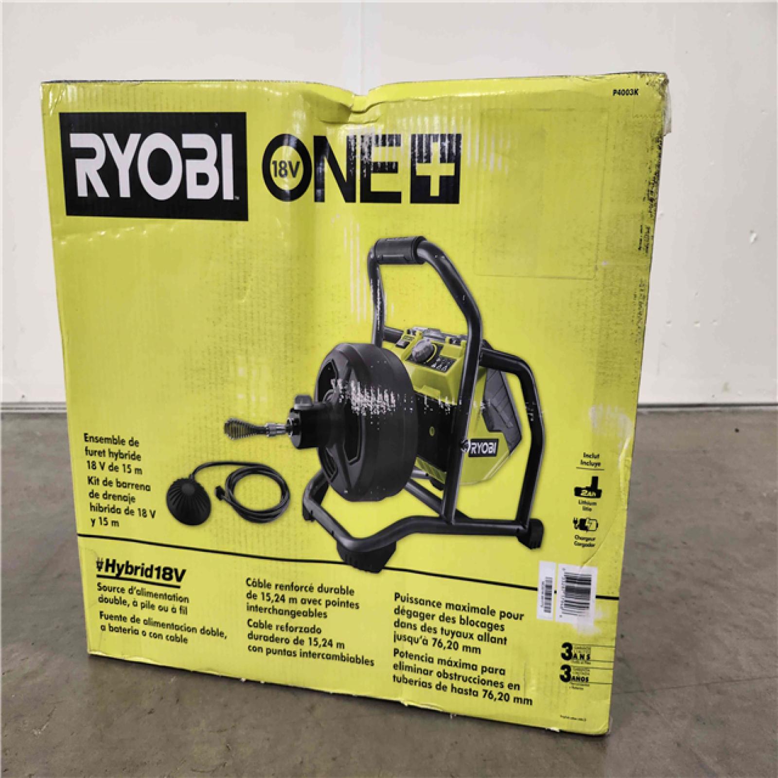 Phoenix Location NEW RYOBI ONE+ 18V Hybrid Drain Auger Kit with 50 ft
