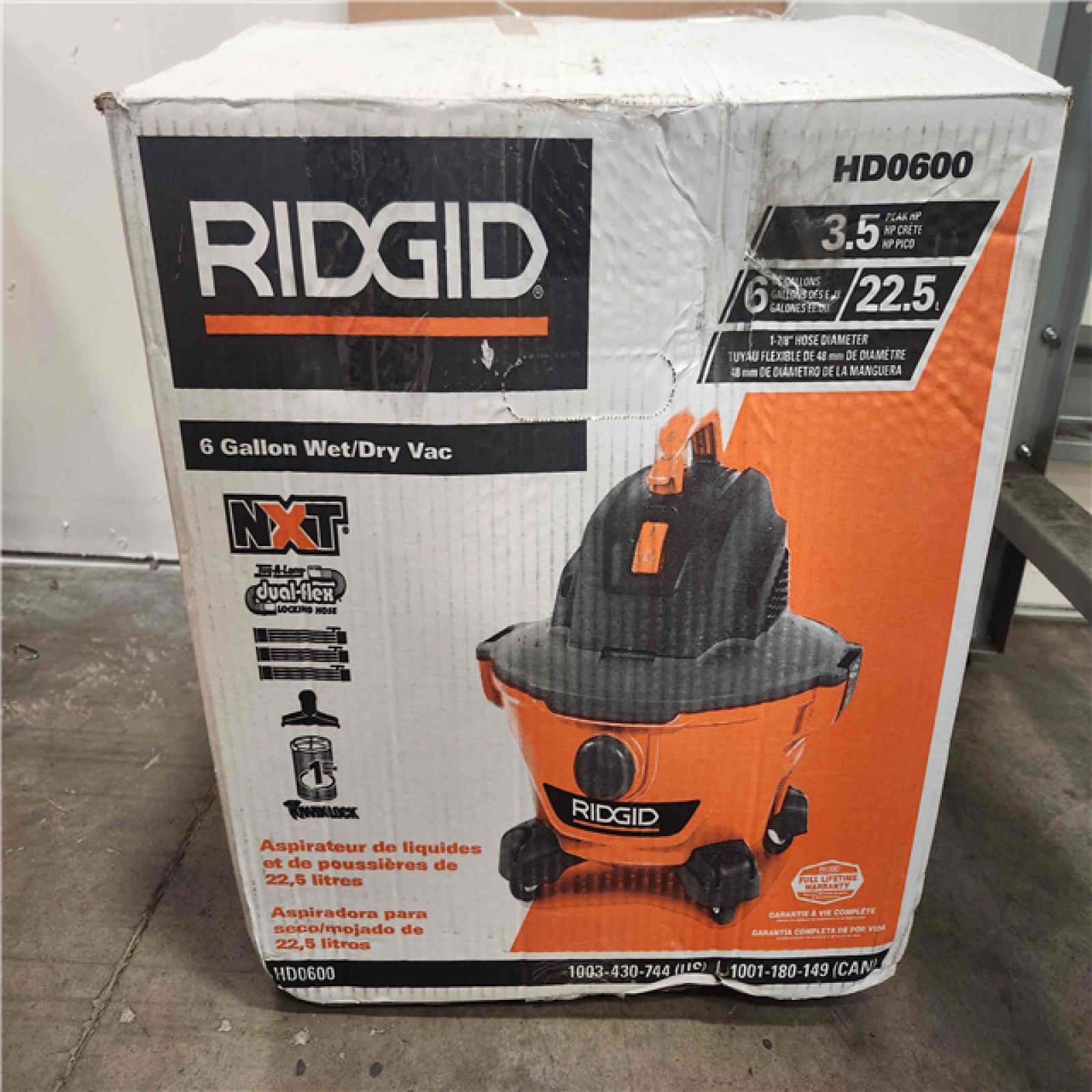 Phoenix Location RIDGID 6 Gallon 3.5 Peak HP NXT Wet/Dry Shop Vacuum