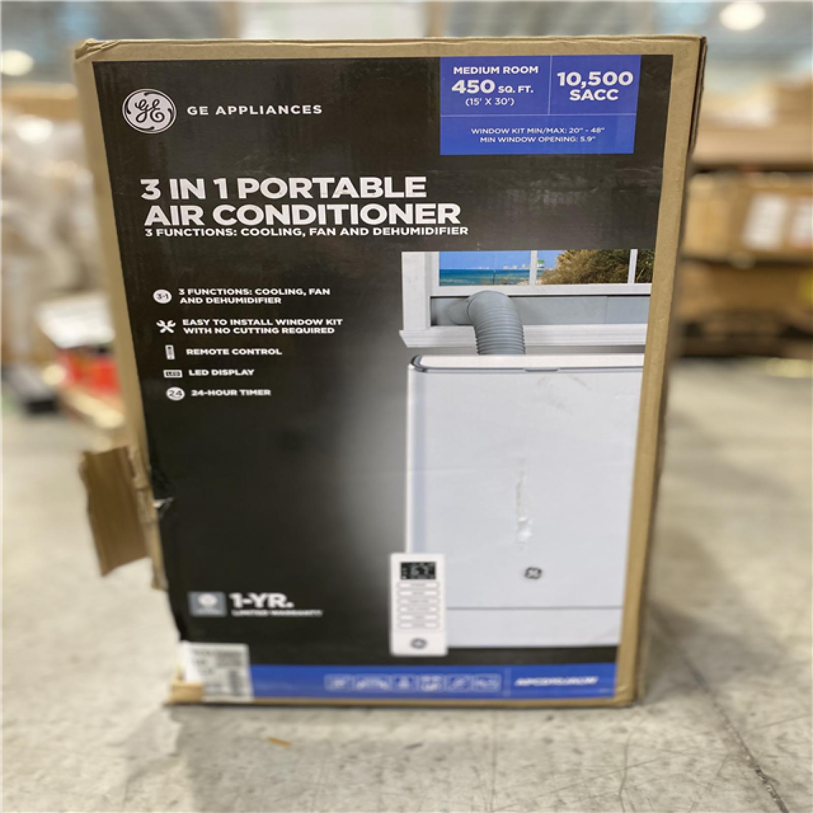 LIKE NEW! GE 10,500 BTU Portable Air Conditioner 3in1 Cools 450 Sq
