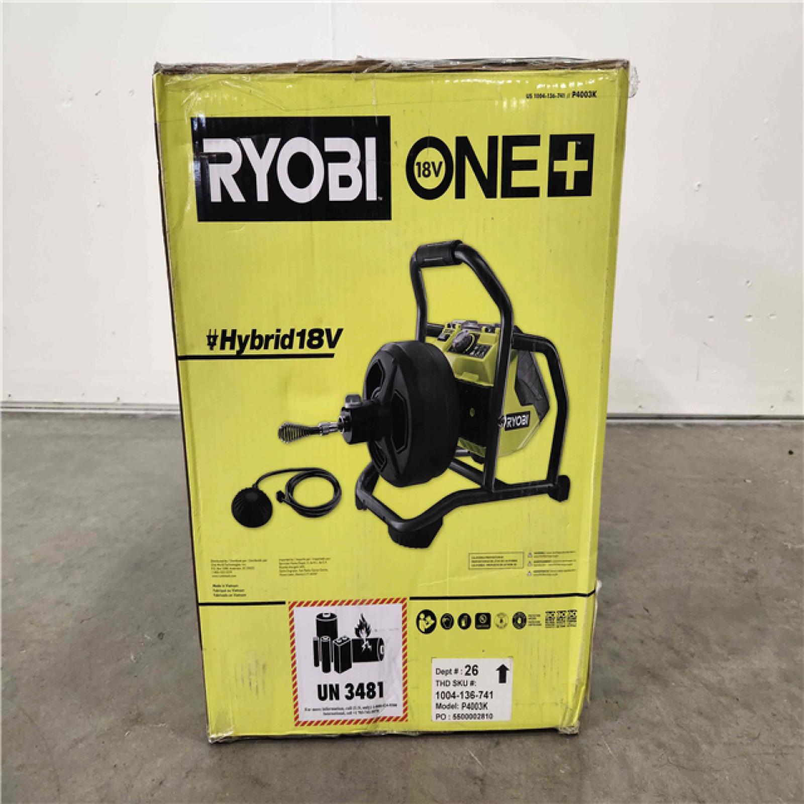 Phoenix Location NEW RYOBI ONE+ 18V Hybrid Drain Auger Kit with 50 ft