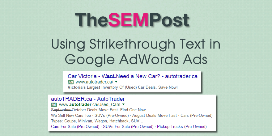 Using Strikethrough Text on Google AdWords Ads