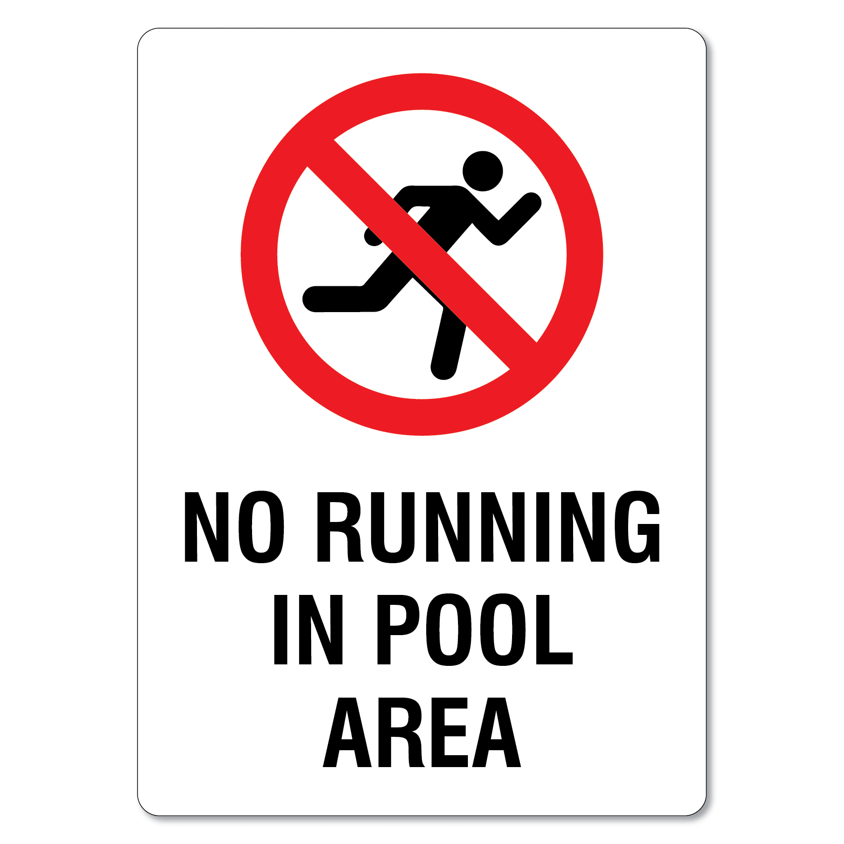 No Running In Pool Area Sign The Signmaker