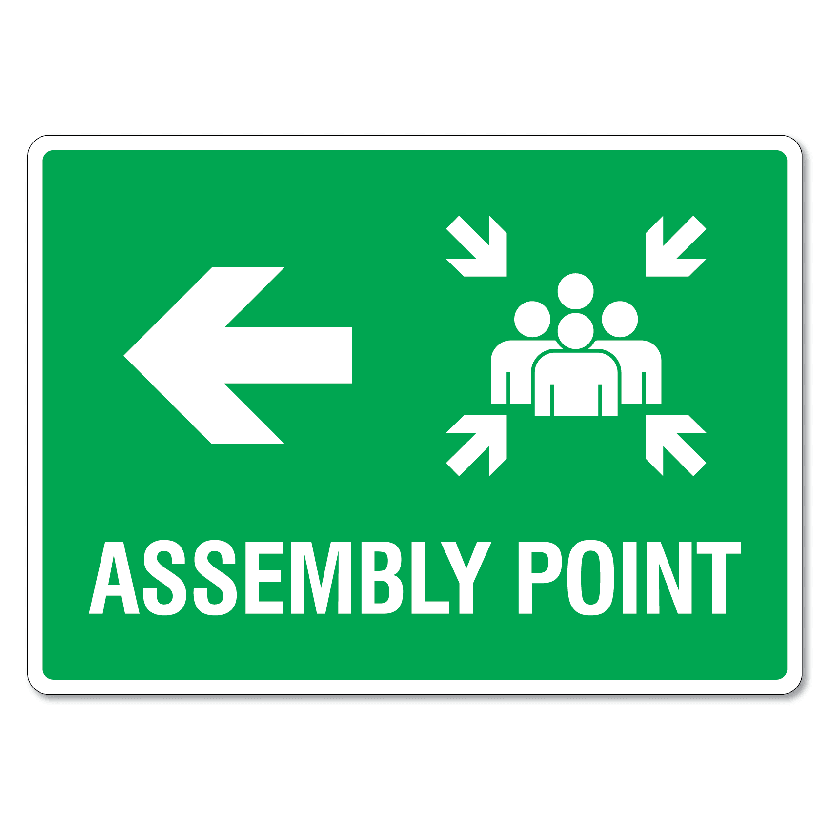 Assembly Point Sign Left Arrow The Signmaker