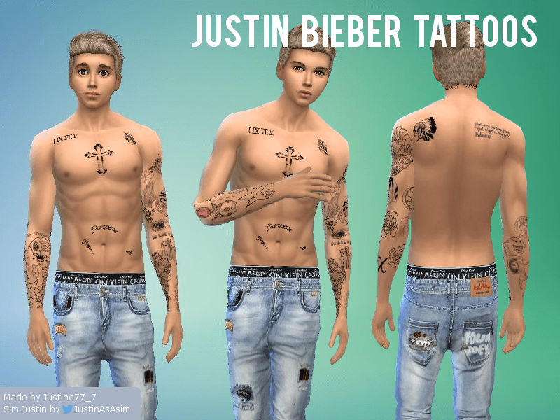 The Sims Resource - Justin Bieber Tattoos 600_x_800_png