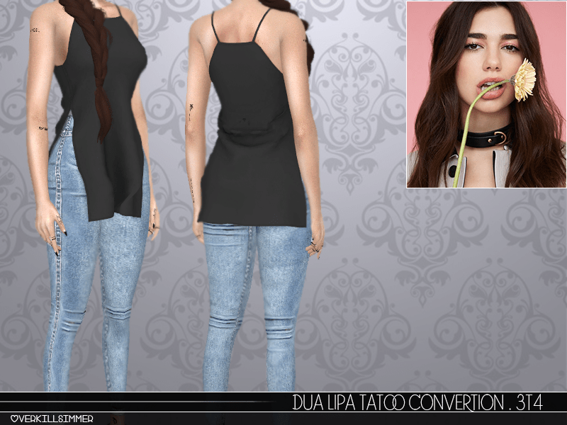 The Sims Resource - Dua Lipa Tattoo Convertion 600_x_800_png