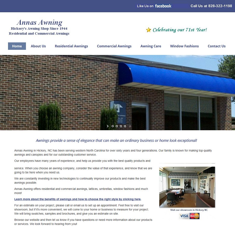 Annas Awning site Designers Hickory NC