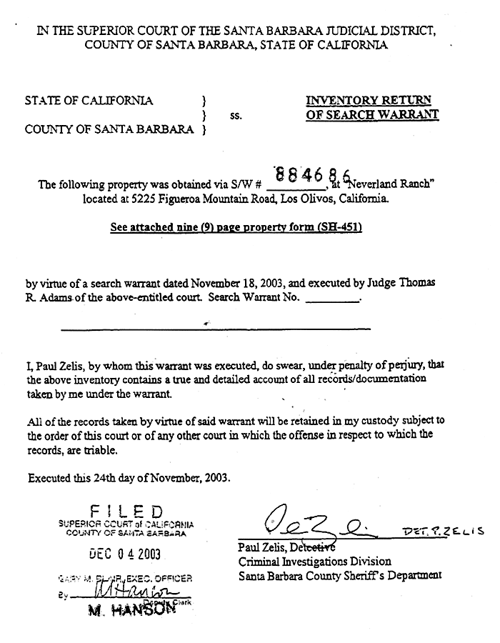 A Peek At The Jacko Search Warrants The Smoking Gun