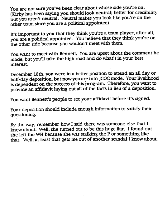 "Talking Points" Memo Drafted By Lewinsky The Smoking Gun