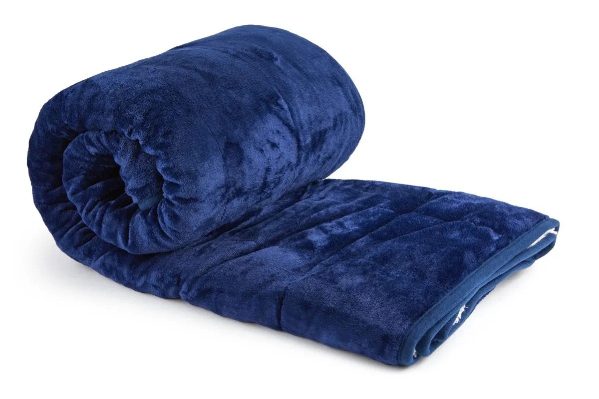 Cosy Navy Weighted Blankets + ideal for sofas, beds and chairs The