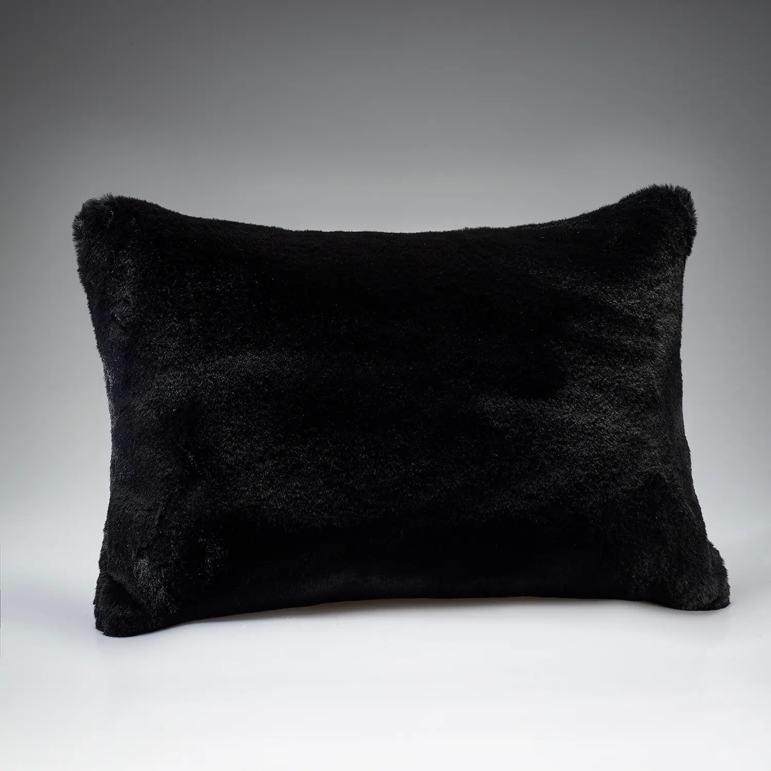 Soft Black Luxury Faux Fur Throw and Cushion The Sofa Throw Company