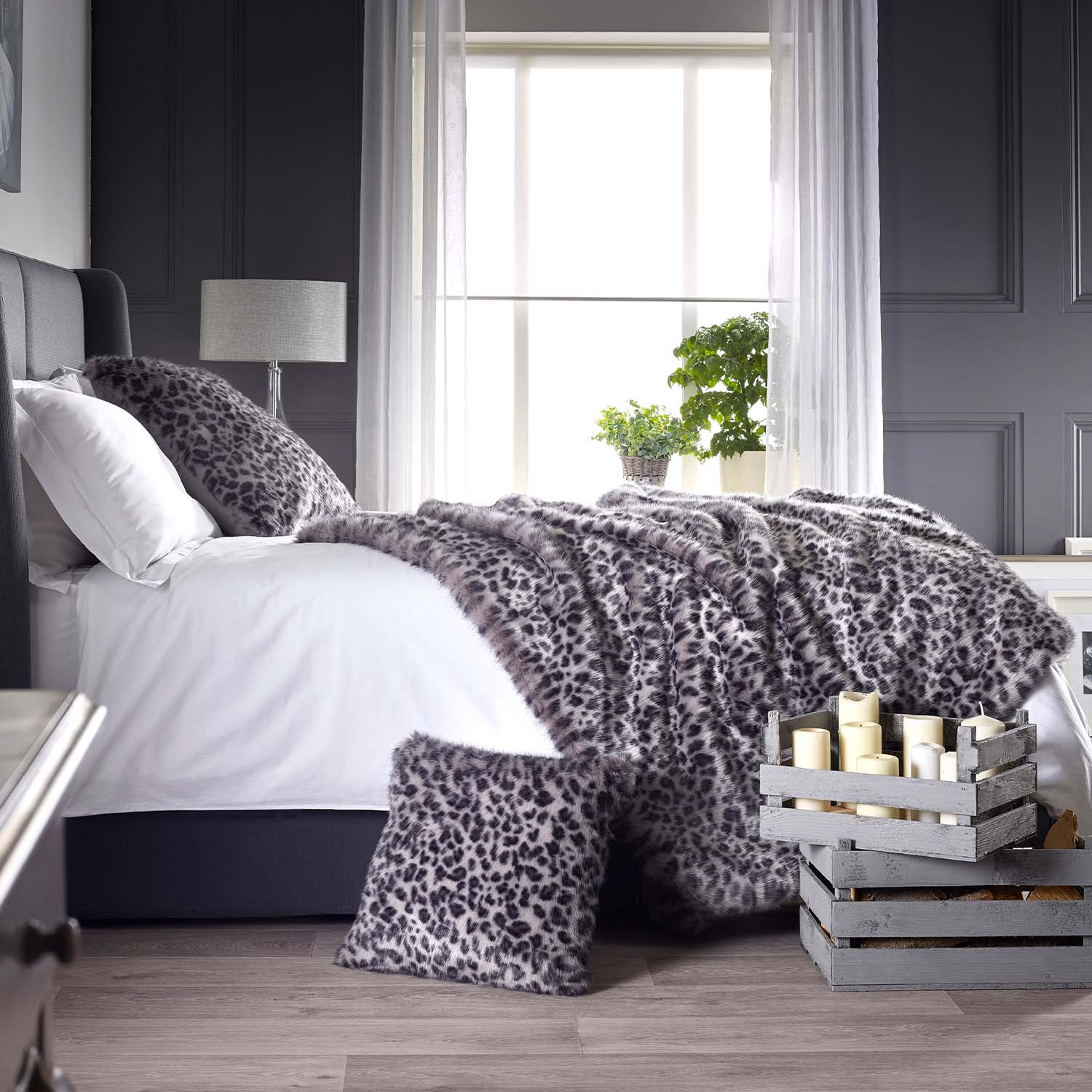 Frosted Light Brown Luxury Faux Fur Throw and Cushions The Sofa Throw