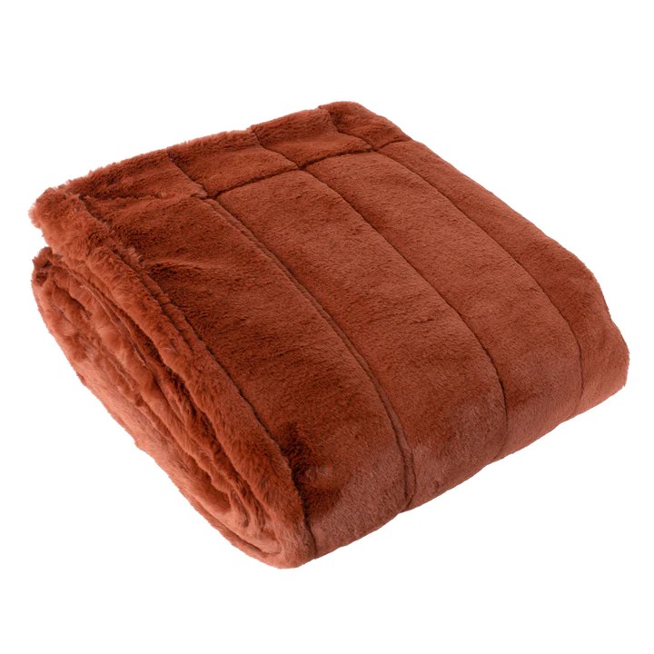 Rust Faux Fur Blanket Throw for sofas, chairs, beds The Sofa Throw