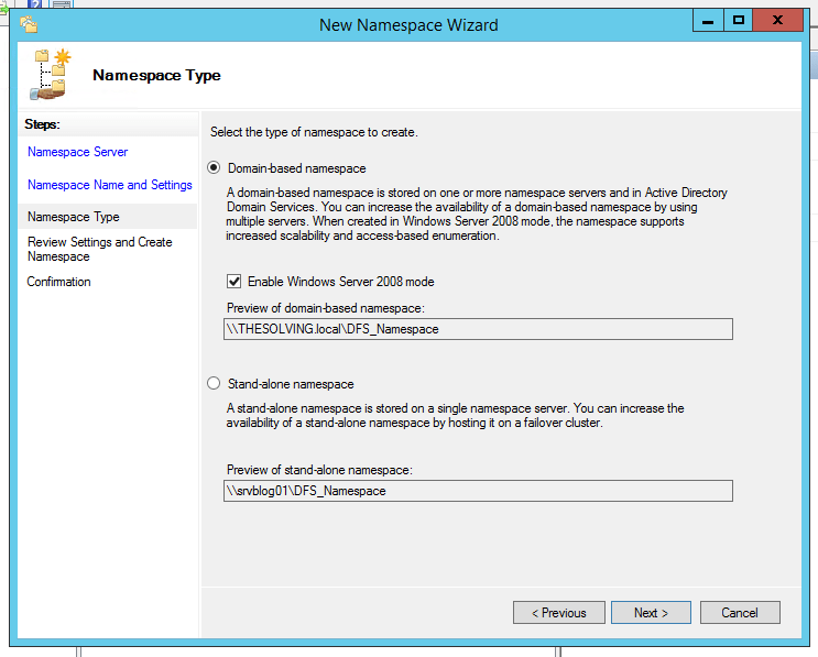 How to configure a Distributed File System (DFS) Namespace