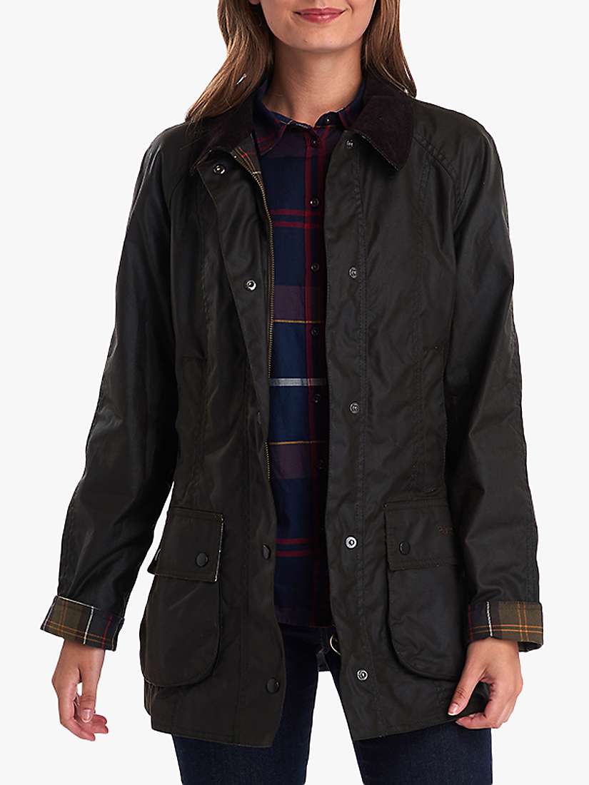 Barbour Classic Beadnell Wax Jacket Olive The Sporting Duchess