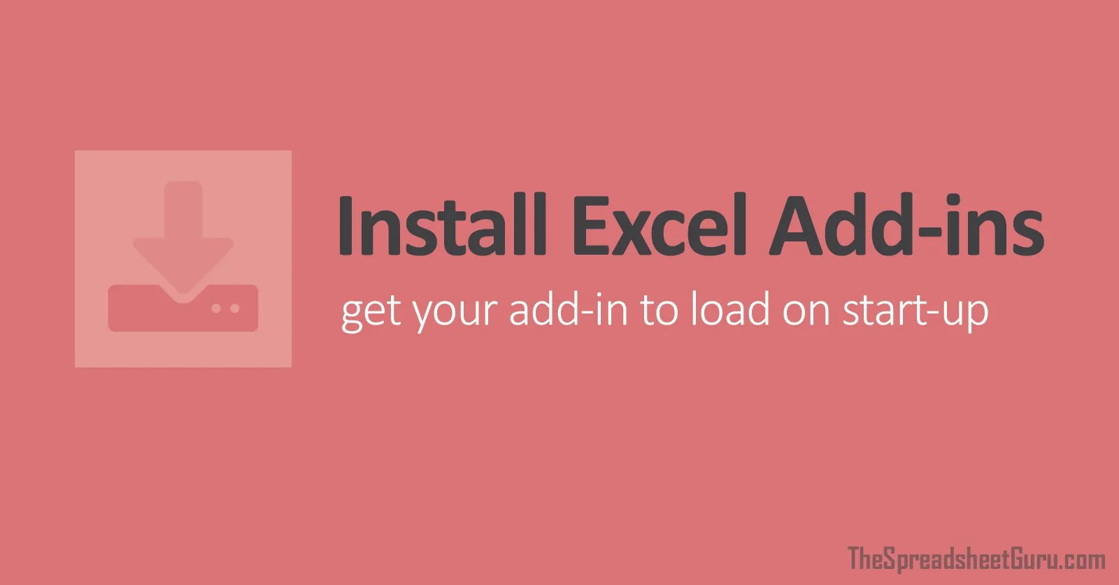 How to Easily Install/Uninstall Excel VBA Addin Files