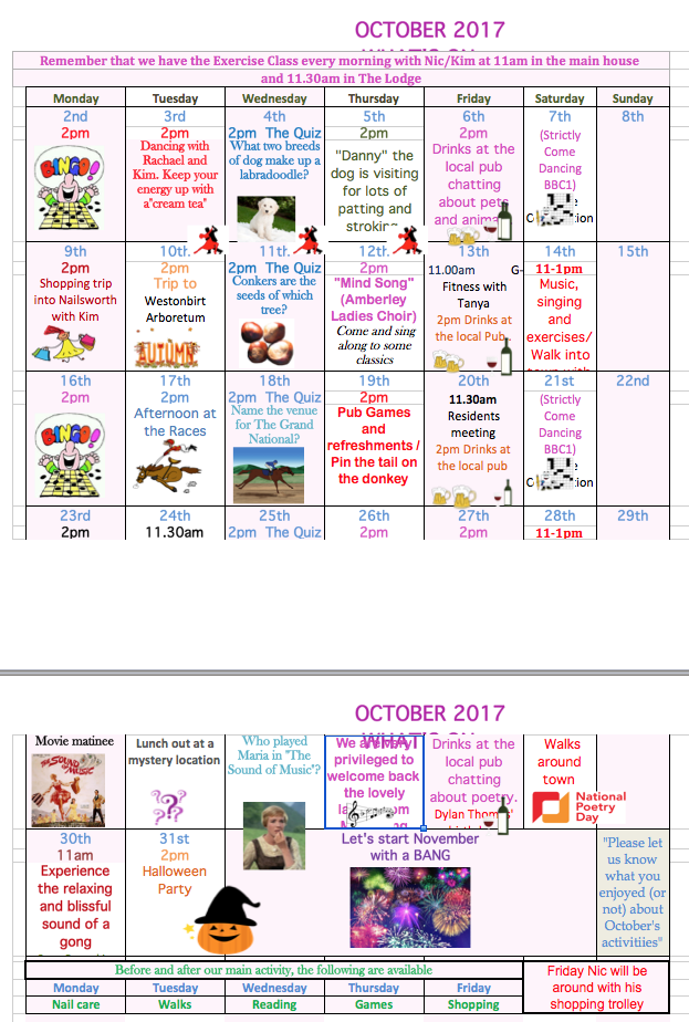 The Steppes Elderly Day Care Activities